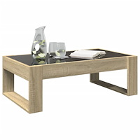vidaXL Soffbord med Infinity LEDs sonoma-ek 90x53x30 cm