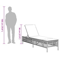 vidaXL Solsäng med dynor brun konstrotting