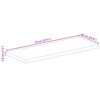 vidaXL Bordsskiva 70x60x3,8 cm rektangulär massivt mango-trä