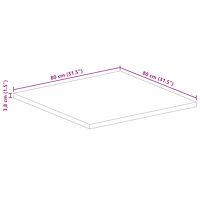 vidaXL Bordsskiva 80x80x3,8 cm fyrkantig massivt mango-trä