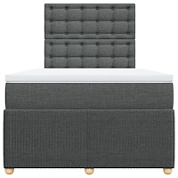 vidaXL Ramsäng med madrass mörkgrå 120x200 cm tyg