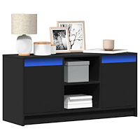 vidaXL Tv-bänk med LEDs svart 100x34x50 cm konstruerat trä