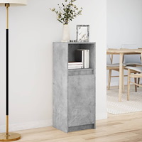 vidaXL Skänk med LED betonggrå 38x34x100 cm konstruerat trä