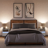 vidaXL Väggmonterad tv-bänk LED 2 st vit 41x31x45 cm