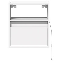 vidaXL Väggmonterad tv-bänk LED 2 st vit 41x31x45 cm