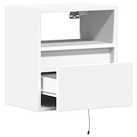 vidaXL Väggmonterad tv-bänk LED 2 st vit 41x31x45 cm