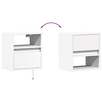 vidaXL Väggmonterad tv-bänk LED 2 st vit 41x31x45 cm