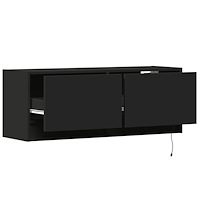 vidaXL Väggmonterad tv-bänk LED svart 100x31x35 cm