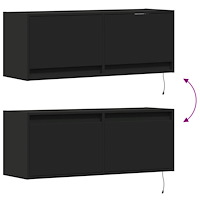vidaXL Väggmonterad tv-bänk LED svart 100x31x35 cm