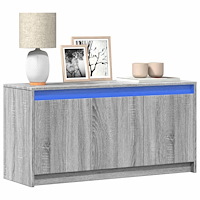 vidaXL Tv-bänk med LEDs grå sonoma 100x34x50 cm konstruerat trä