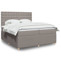 vidaXL Ramsäng med madrass taupe 200x200 cm tyg