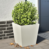 vidaXL Trädgårdskrukor 2 st vit 40x40x40 cm stål