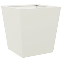 vidaXL Trädgårdskrukor 2 st vit 40x40x40 cm stål