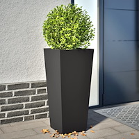 vidaXL Trädgårdskrukor 2 st svart 35x35x75 cm stål