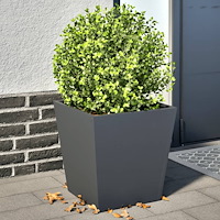 vidaXL Trädgårdskrukor 2 st antracit 40x40x40 cm stål