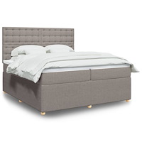 vidaXL Ramsäng med madrass taupe 200x200 cm tyg