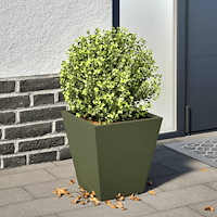 vidaXL Trädgårdskruka olivgrön 30x30x30 cm stål