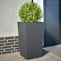 vidaXL Trädgårdskrukor 2 st antracit 45x45x75 cm stål