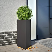vidaXL Odlingslåda svart triangulär 40x34,5x70 cm stål