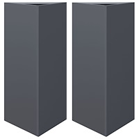 vidaXL Odlingslådor 2 st antracit triangulär 40x34,5x70 cm stål