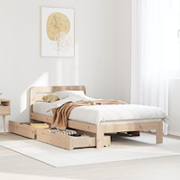 vidaXL Sängram utan madrass 90x200 cm massiv furu