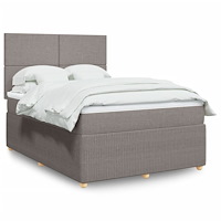 vidaXL Ramsäng med madrass taupe 140x190 cm tyg
