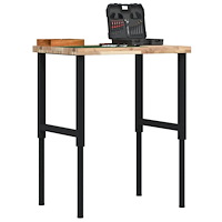 vidaXL Arbetsbänk 80x60x(73-99,5) cm massiv akacia rektangulär