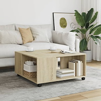 vidaXL Soffbord sonoma-ek 80x80x40 cm konstruerat trä