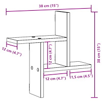vidaXL Vägghyllor 2 st svart 38x12x38 cm konstruerat trä
