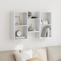 vidaXL Vägghylla vit 96x18x60 cm konstruerat trä