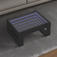 vidaXL Soffbord med Infinity LEDs svart 70x53x30 cm
