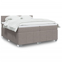 vidaXL Ramsäng med madrass taupe 200x200 cm tyg