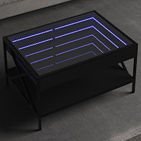 vidaXL Soffbord med Infinity LEDs svart 70x50x38 cm