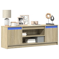 vidaXL Tv-bänk med LEDs sonoma-ek 139,5x34x50 cm konstruerat trä
