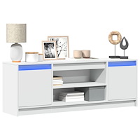 vidaXL Tv-bänk med LEDs vit 139,5x34x50 cm konstruerat trä