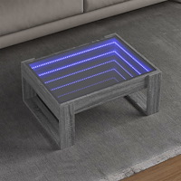 vidaXL Soffbord med Infinity LEDs grå sonoma 70x53x30 cm