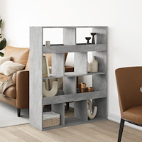 vidaXL Rumsavdelare betonggrå 100x33x125,5 cm konstruerat trä