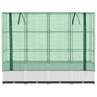 vidaXL Odlingslåda med växthusöverdrag rottinglook 160x40x138 cm