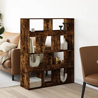 vidaXL Rumsavdelare rökfärgad ek 100x33x125,5 cm konstruerat trä