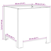 vidaXL Trädgårdskrukor 2 st svart 30x30x30 cm stål