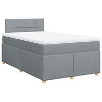 vidaXL Ramsäng med madrass ljusgrå 120x190 cm tyg