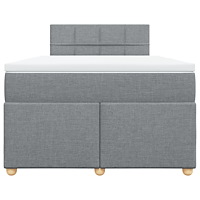 vidaXL Ramsäng med madrass ljusgrå 120x190 cm tyg