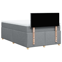 vidaXL Ramsäng med madrass ljusgrå 120x190 cm tyg