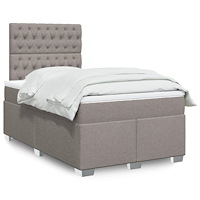 vidaXL Ramsäng med madrass taupe 120x190 cm tyg