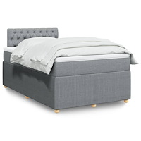 vidaXL Ramsäng med madrass ljusgrå 120x190 cm tyg