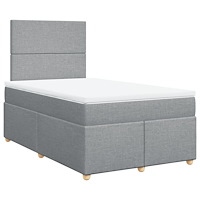 vidaXL Ramsäng med madrass ljusgrå 120x190 cm tyg