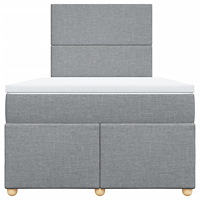 vidaXL Ramsäng med madrass ljusgrå 120x190 cm tyg