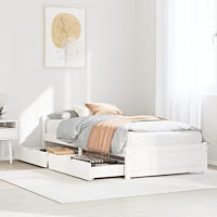 vidaXL Sängram utan madrass vit 75x190 cm massiv furu