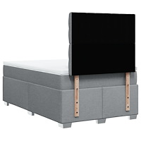 vidaXL Ramsäng med madrass ljusgrå 120x190 cm tyg
