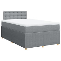 vidaXL Ramsäng med madrass ljusgrå 120x190 cm tyg